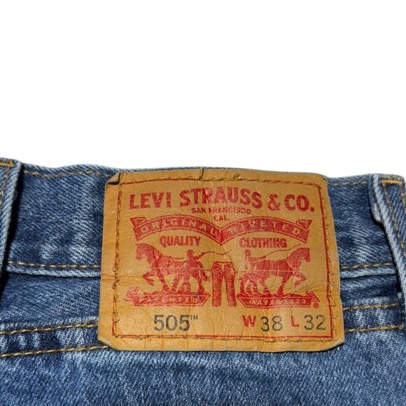Levi's 505 Straight Cut Jeans Blue Size 38 x 32 - Picture 6 of 10